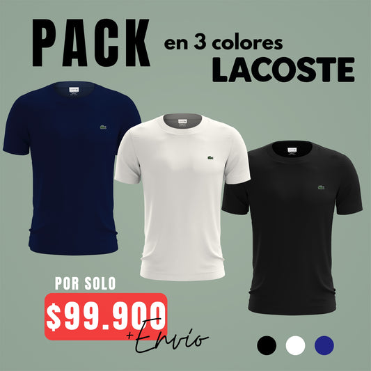 PACK X3 CAMISETAS LACOSTE